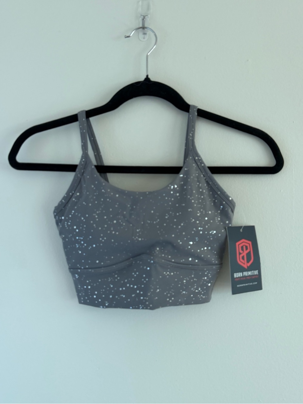 Born Primitive Gray Glittered Sports Bra
